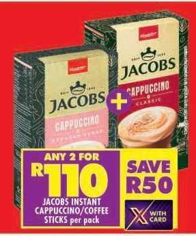 Jacobs Instant Cappuccino/Coffee Sticks per pack