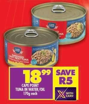 CAPE POINT TUNA IN WATER/OIL
