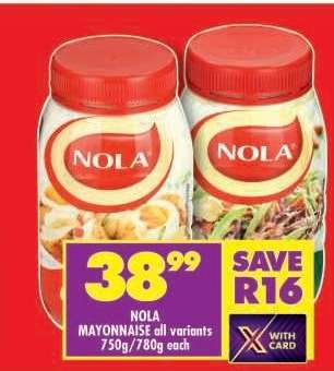 NOLA MAYONNAISE all variants 750g/780g each