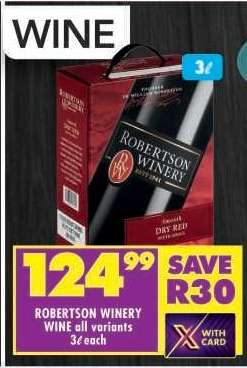 ROBERTSON WINERY WINE all variants