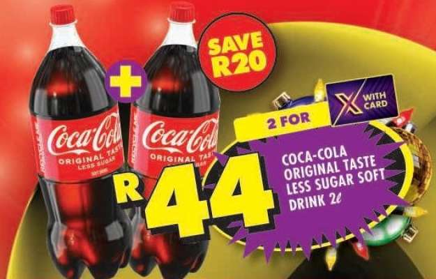 Coca-Cola Original Taste Less Sugar Soft Drink 2L