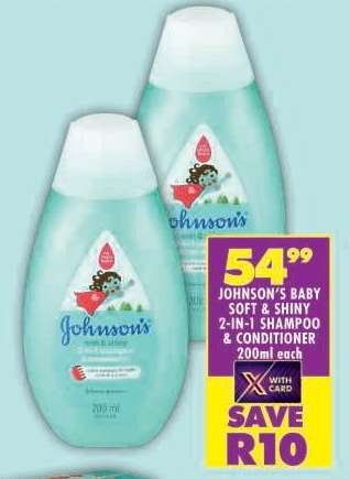 JOHNSON'S BABY SOFT & SHINY 2-IN-1 SHAMPOO & CONDITIONER
