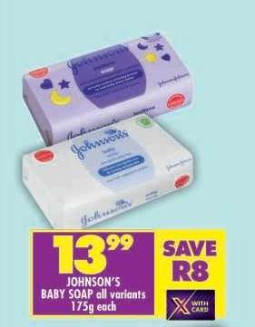JOHNSON'S BABY SOAP all variants 175g each
