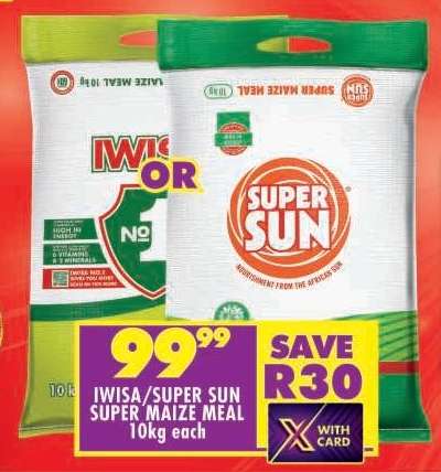 IWISA/SUPER SUN SUPER MAIZE MEAL 10kg each