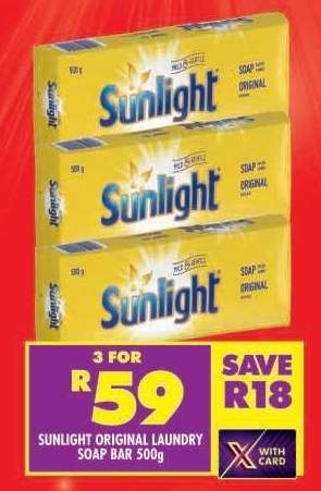 SUNLIGHT ORIGINAL LAUNDRY SOAP BAR 500g