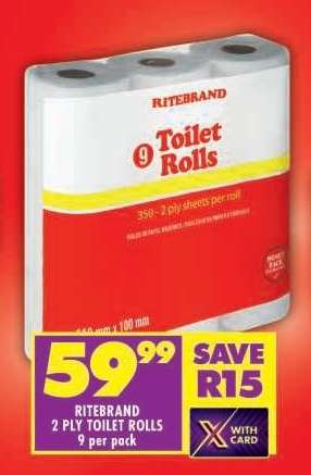 RITEBRAND 2-Ply Toilet Rolls