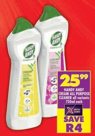 HANDY ANDY CREAM ALL PURPOSE CLEANER all variants 750ml each