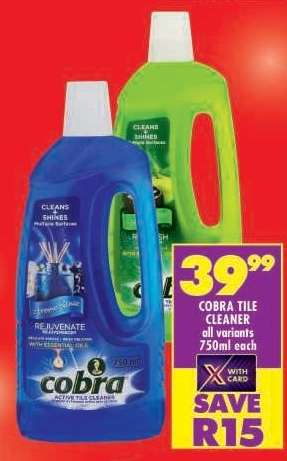 COBRA TILE CLEANER all variants 750ml each