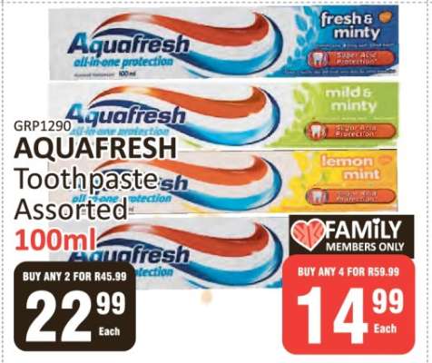AQUAFRESH Toothpaste Assorted