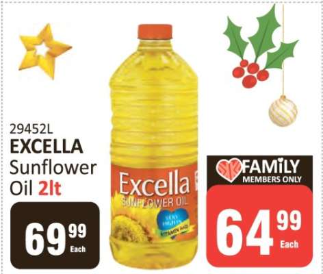 Excella Sunflower Oil 2Lt