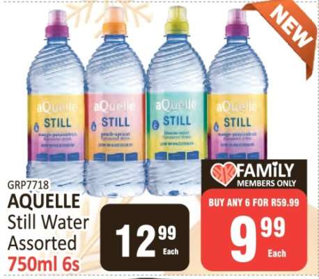 AQUELLE Still Water Assorted 750ml 6s