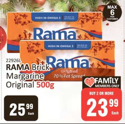 RAMA Brick Margarine Original 500g