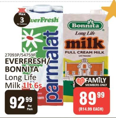 EVERFRESH/BONNITA Long Life Milk