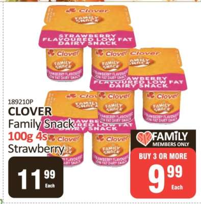 CLOVER Family Snack 100g 4s Strawberry