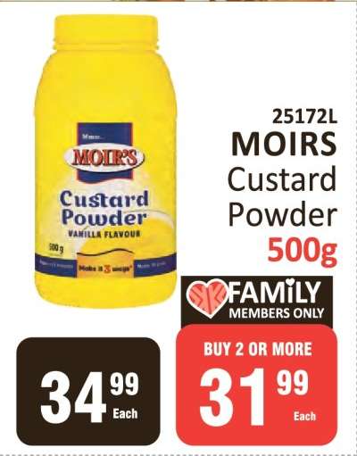 MOIRS Custard Powder 500g