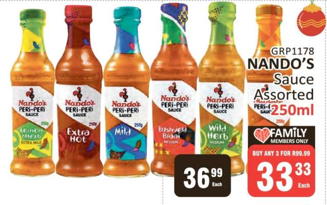 NANDO'S Sauce Assorted 250ml