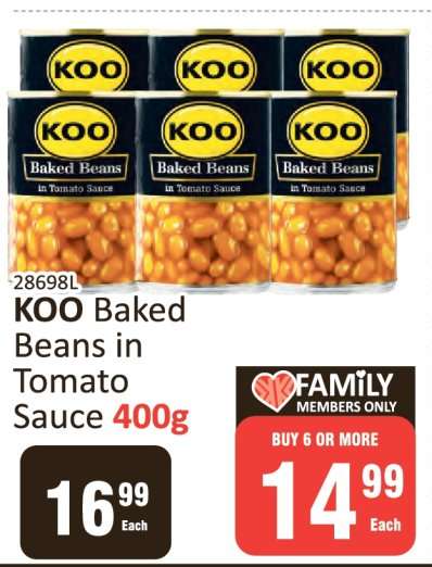 Koo Baked Beans in Tomato Sauce 400g