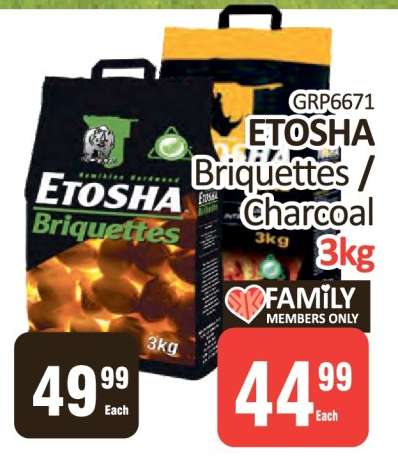 ETOSHA Briquettes/Charcoal 3kg