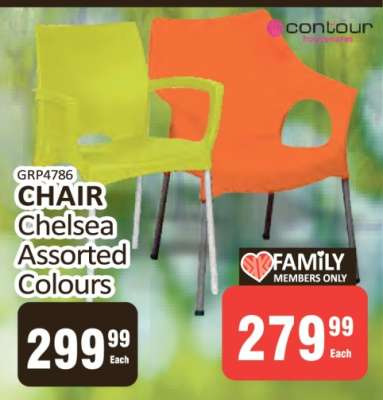 CHAIR Chelsea Assorted Colours
