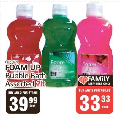 FOAM UP Bubble Bath Assorted 2lt
