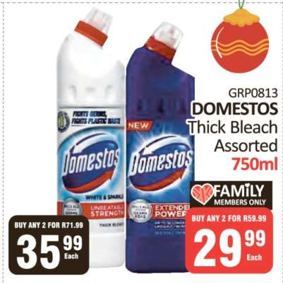 Domestos Thick Bleach Assorted 750ml