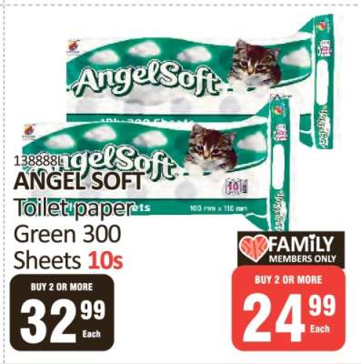 ANGEL SOFT Toilet paper Green 300 Sheets 10s