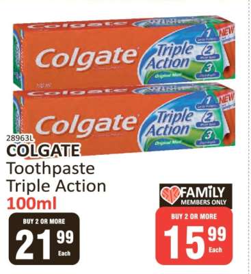COLGATE Toothpaste Triple Action 100ml