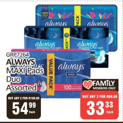 ALWAYS MAXI Pads Duo Assorted