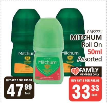 Mitchum Roll On 50ml Assorted