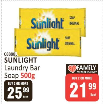 Sunlight Laundry Bar Soap 500g