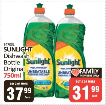 SUNLIGHT Dishwash Bottle Original 750ml