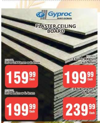 Gyproc Plaster Ceiling Board 3.0 x 0.900mm x 6.4mm