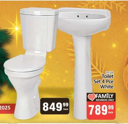 Toilet Set 4 Pce White