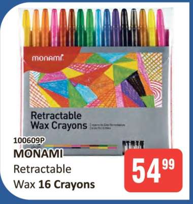 MONAMI Retractable Wax 16 Crayons