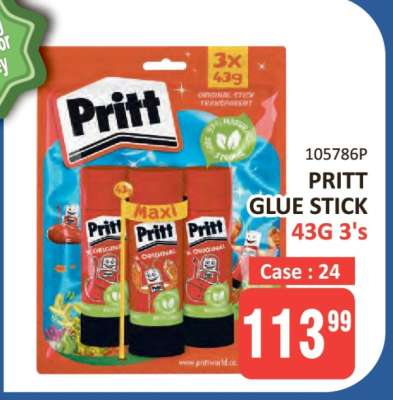PRITT GLUE STICK 43G 3's