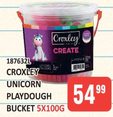 Croxley Unicorn Playdough Bucket