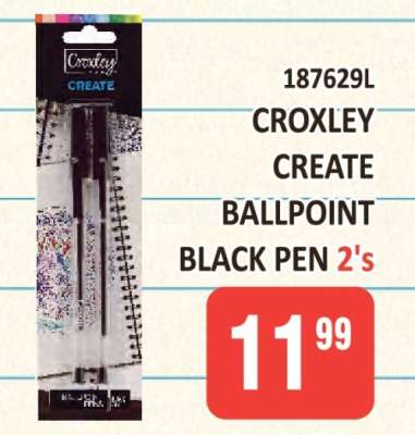 Croxley Create Ballpoint Black Pen 2's
