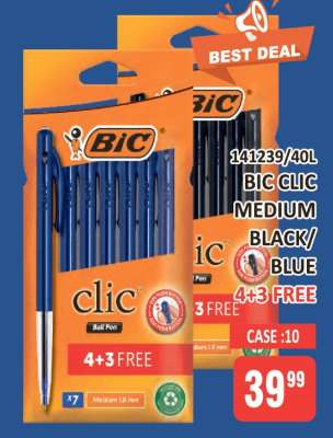 BIC CLIC MEDIUM BLACK/BLUE