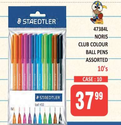 Staedtler Noris Club Colour Ball Pens Assorted 10's