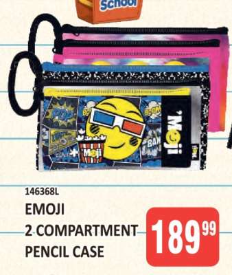 EMOJI 2-COMPARTMENT PENCIL CASE
