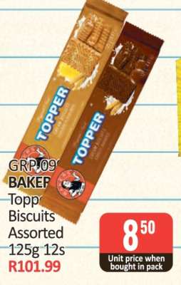 Topper Biscuits Assorted 125g 12s
