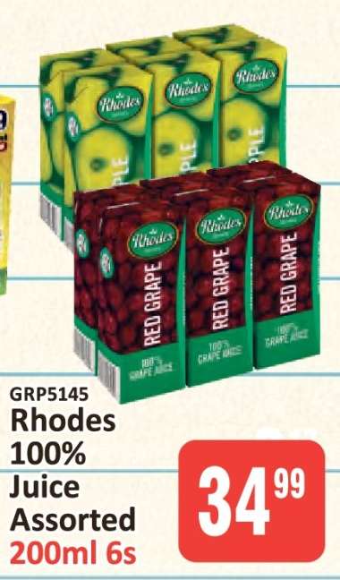 RHODES 100% Juice Assorted