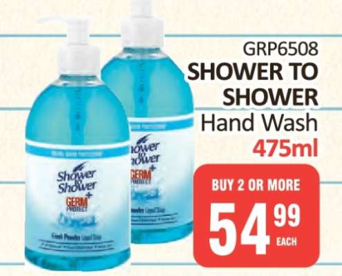 Shower to Shower Hand Wash