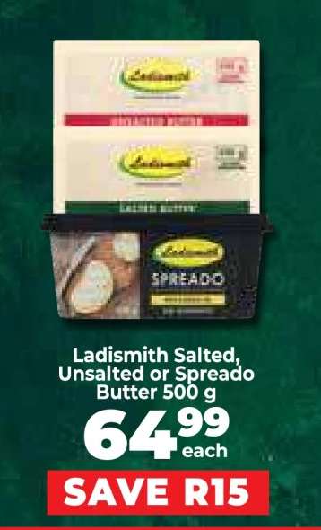 Ladismith Salted, Unsalted or Spread Butter 500 g