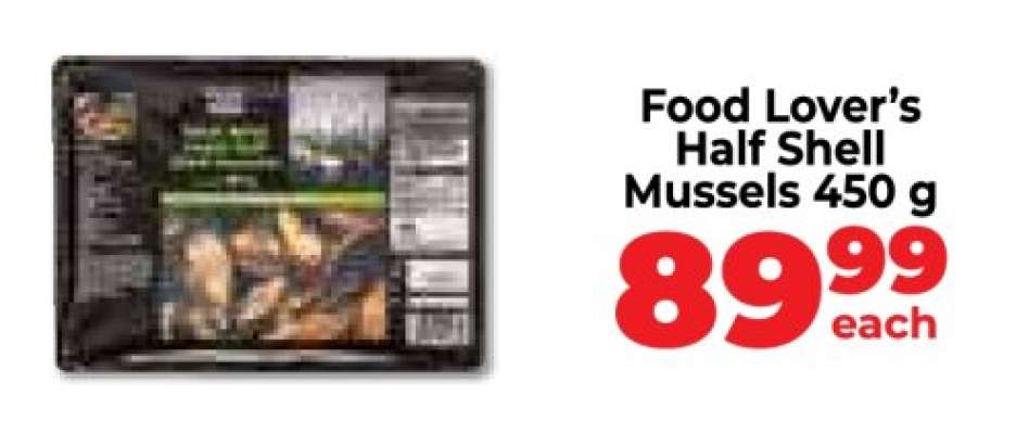 Food Lover’s Half Shell Mussels 450 g