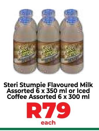 Steri Stumpie Flavoured Milk Assorted 6 x 350 ml or Iced Coffee Assorted 6 x 300 ml