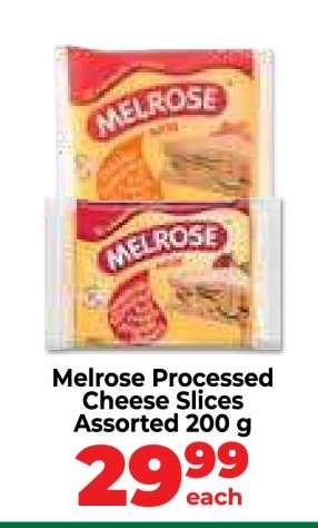 Melrose Processed Cheese Slices Assorted 200 g