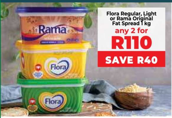 Flora Regular, Light or Rama Original Fat Spread 1 kg