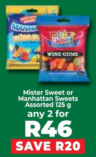 Mister Sweet or Manhattan Sweets Assorted 125 g