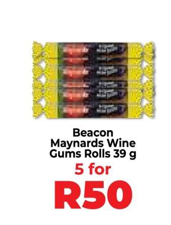 Beacon Maynards Wine Gums Rolls 39 g
